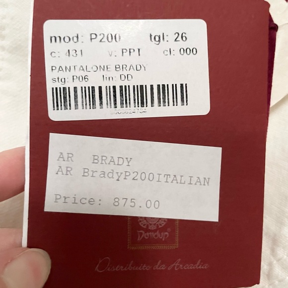 Dondup Brady White Flare Jeans Size 26 Embroidered Made in Italy NWT - Picture 8 of 8